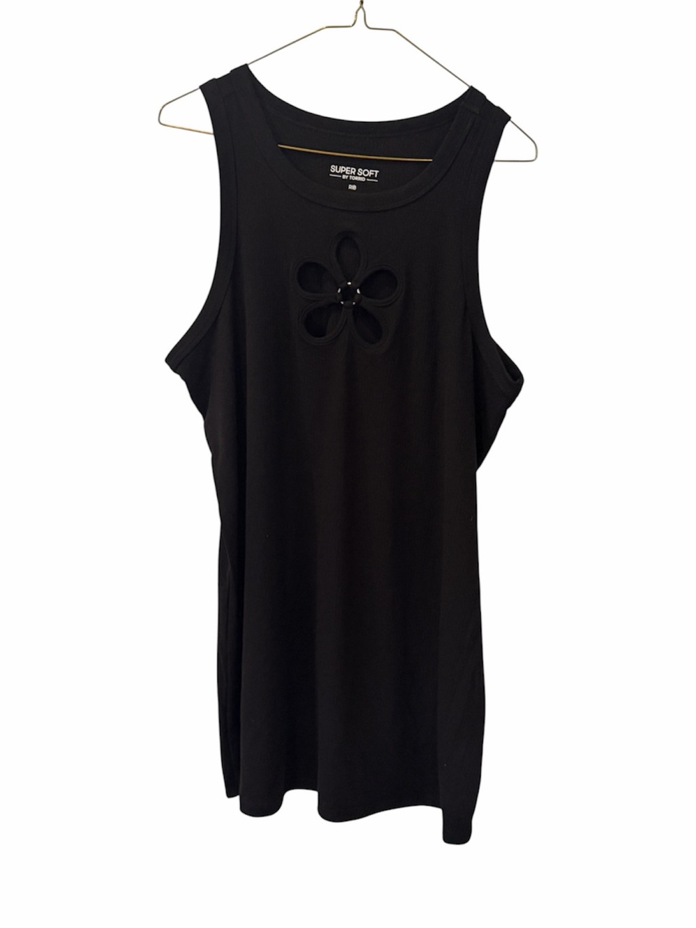 torrid Black Floral Cutout Sleeveless Tank